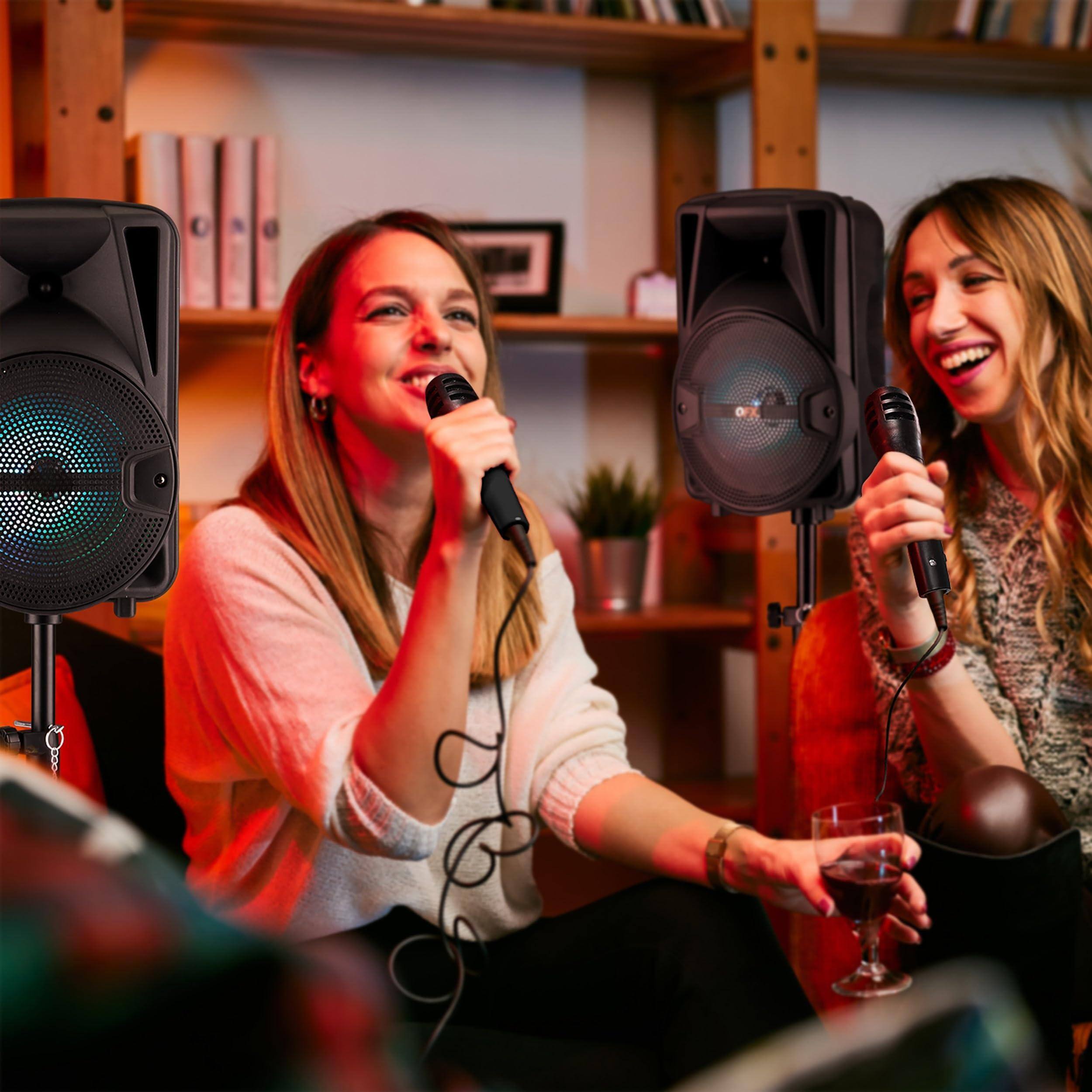 Alt View 6. Cedar Assembly - Pbx-800tws 8-inch Tws Stereo Pa System With 2 8" Speakers Microphones Stands And A Remote Control Assistance: - Default.