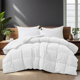 Peace Nest - Luxurious Hotel Feather and Down Fiber Comforter, All Season Duvet Insert, Full/Queen - White