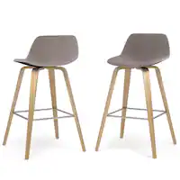 Simpli Home - Randolph Bentwood Counter Height Stool (Set of 2) - Mocha - Front_Zoom