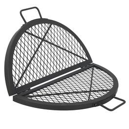 Sunnydaze - Folding Steel Round Fire Grate - 40 in - Black