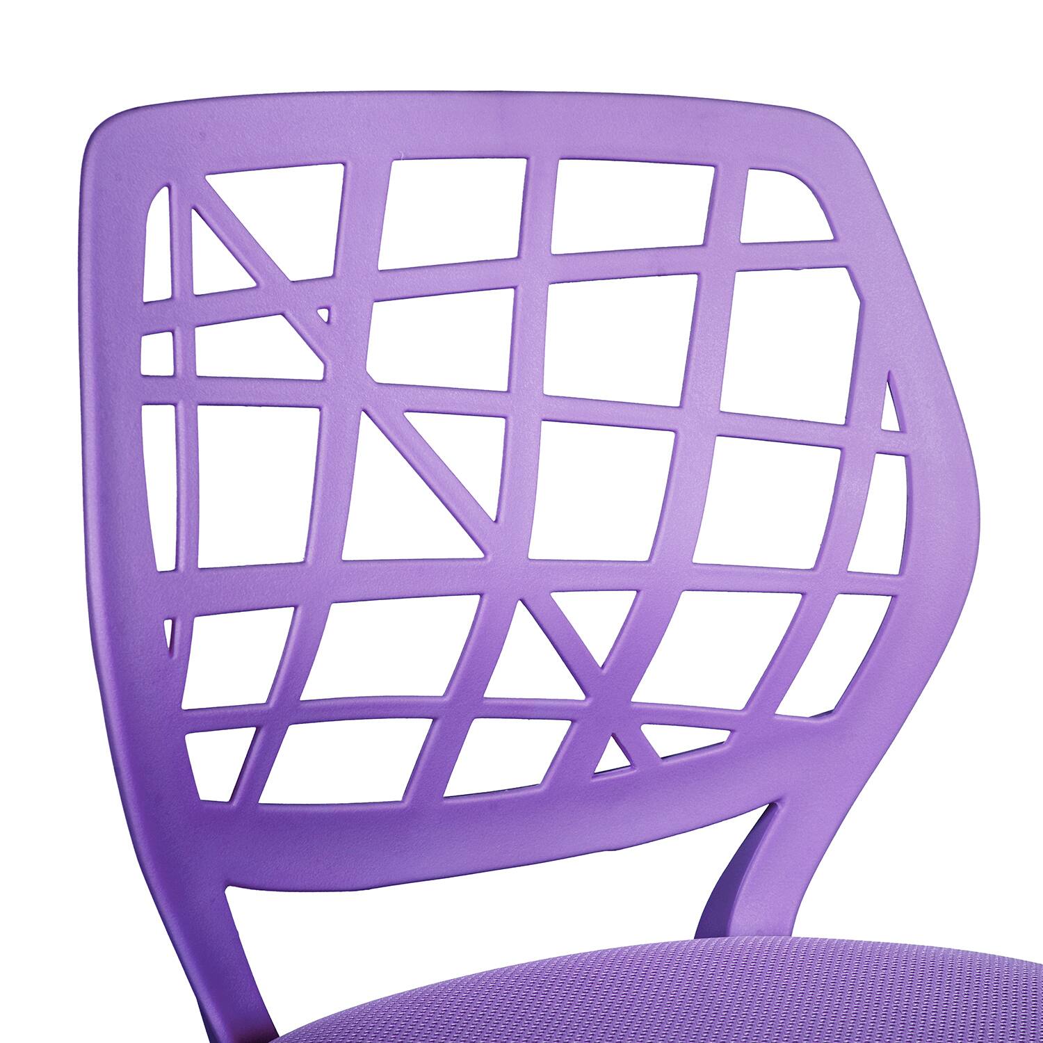 Alt View 4. Spaco - Spaco Modern Kids Desk Chair, Armless Adjustable Swivel Study Chair with Soft Mesh Cushion, Plastic Low Back for Teens - Purple.