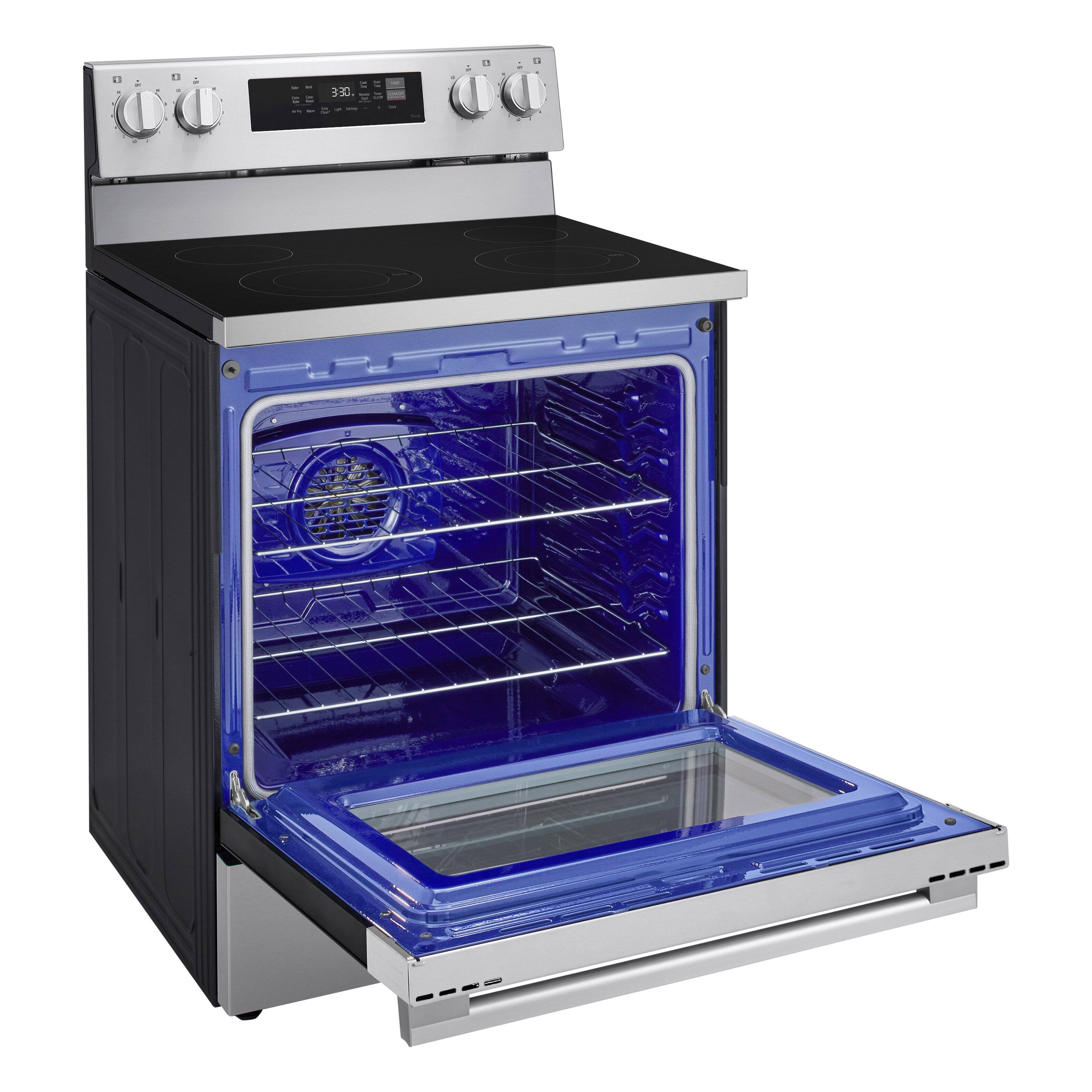 Alt View 8. LG - 6.3 Cu. Ft. Freestanding Electric Convection Smart Range with Air Fry and WideView Window - Stainless Steel.