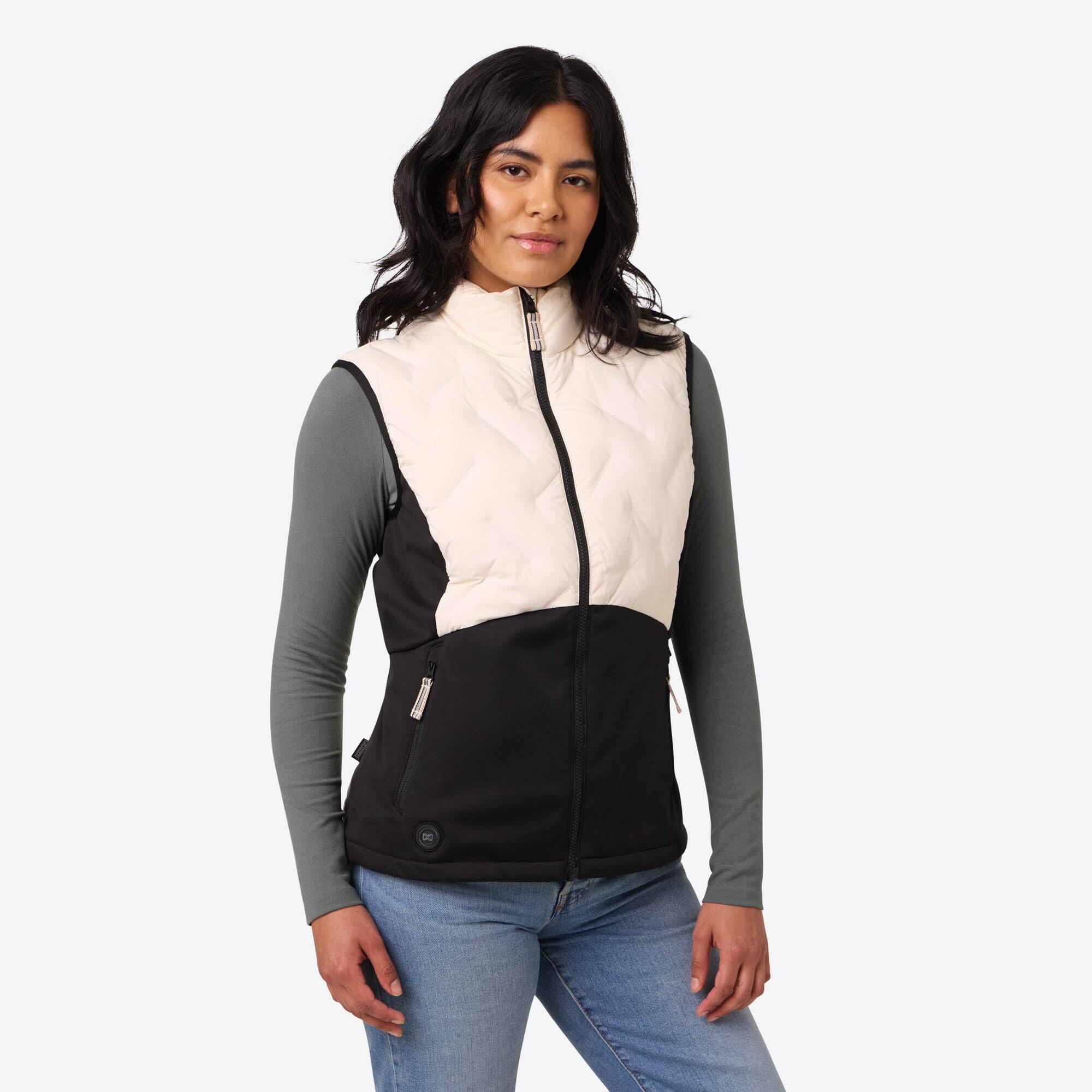 Mobile Warming - Women's Aria Hybrid Heated Vest - Cream/Black