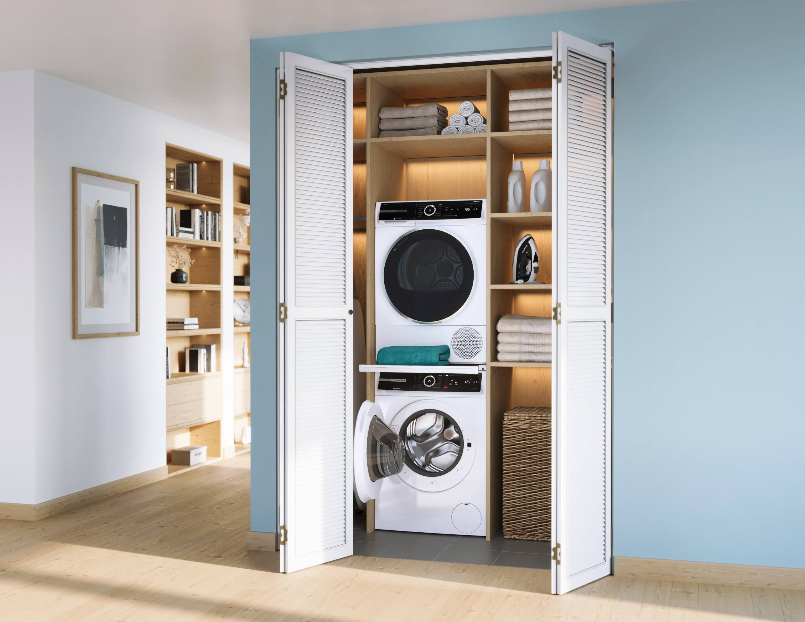 Alt View 17. Bosch - 500 Series 2.4 Cu. Ft. High-Efficiency Stackable Smart Front Load Washer with 4D Wash System - White.