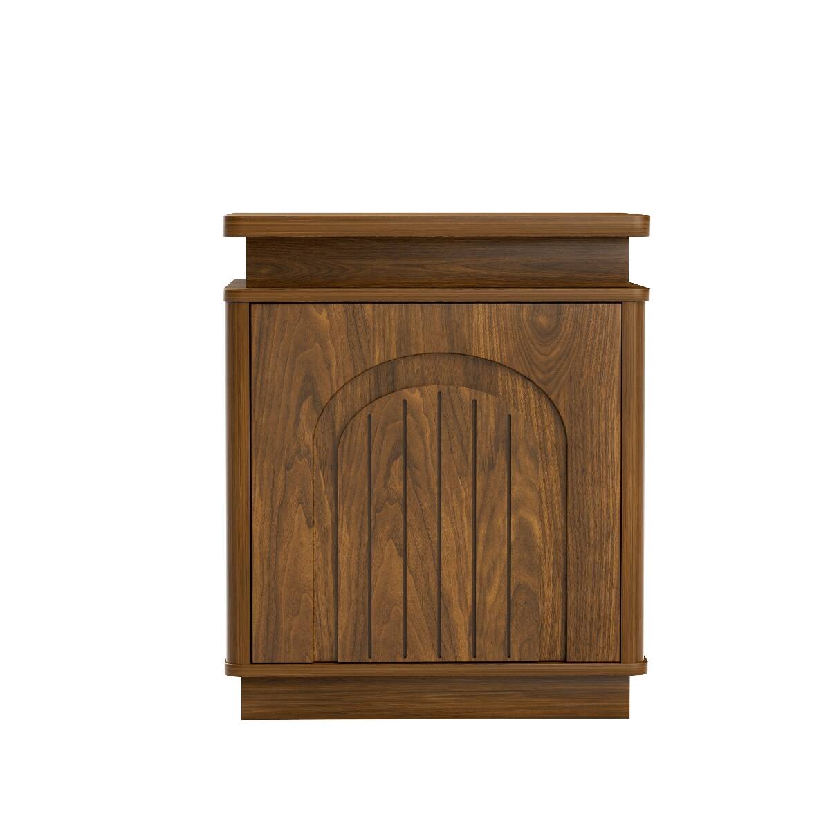 Alt View 7. Loheer - Loheer Two Piece Walnut Nightstand Set with LED Lighting - Walnut.