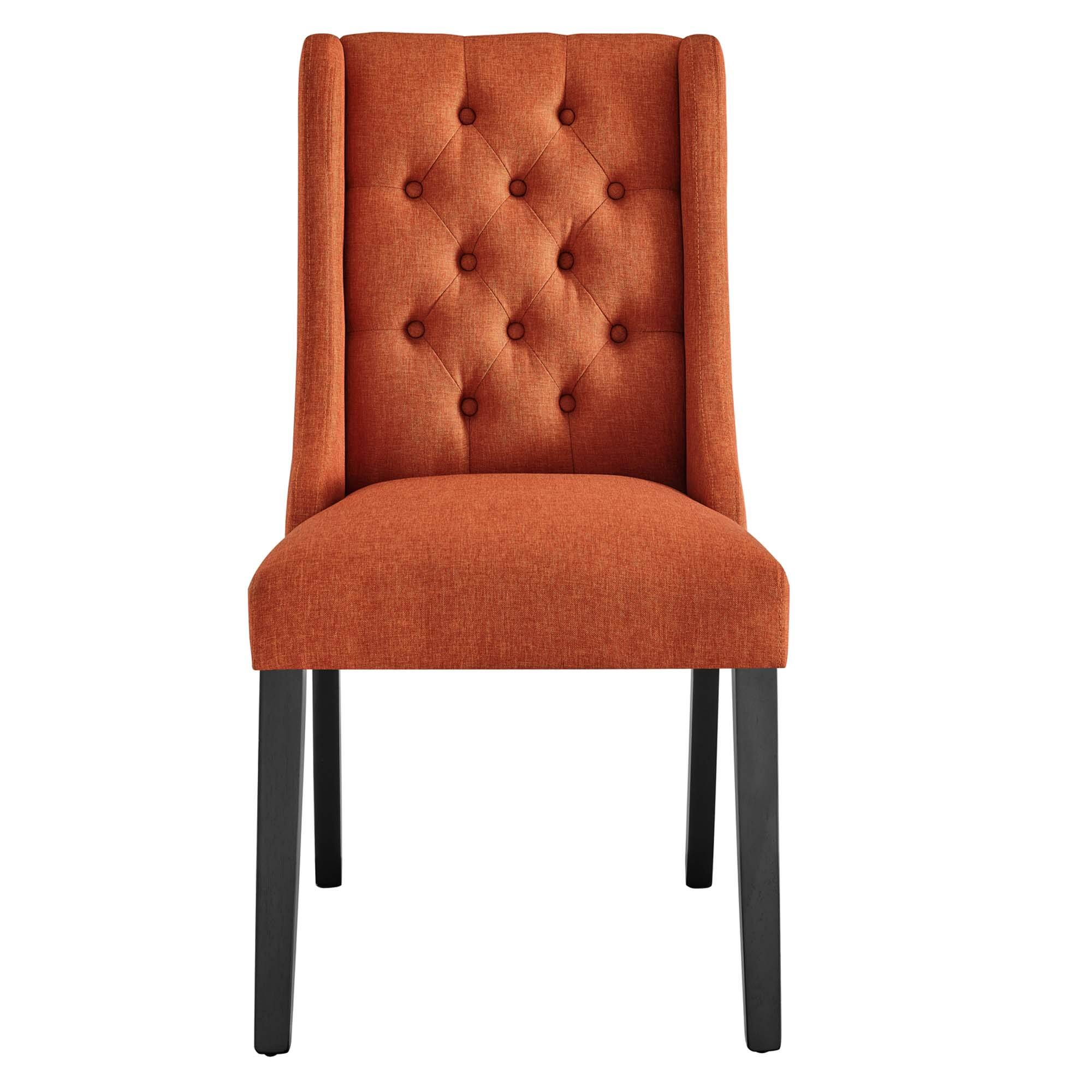 Alt View 1. Modway - Baronet Button Tufted Fabric Dining Chair by Modway - Orange.