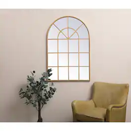 Elegant Decor - Metal frame rectangle mirror 14x28 inch - Brass