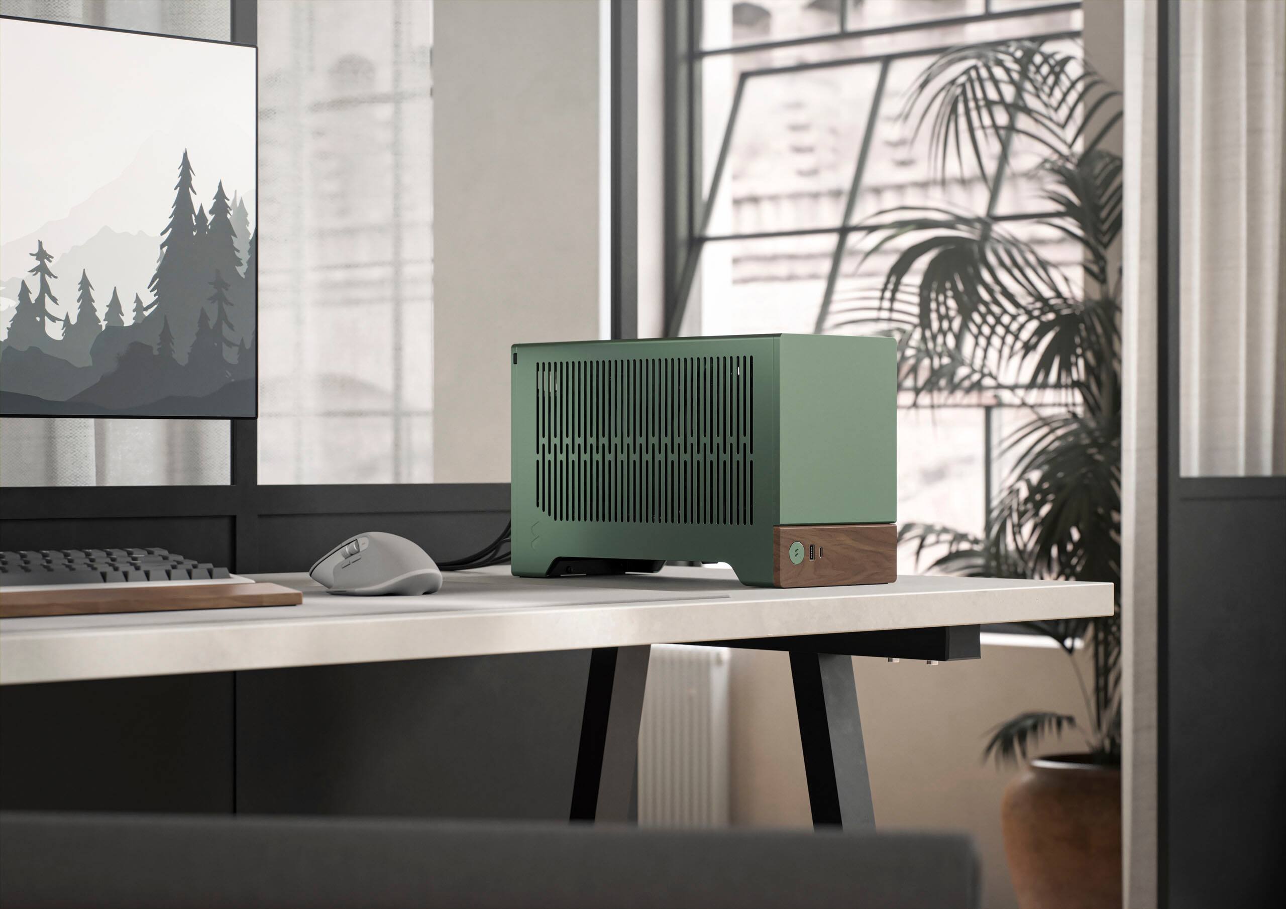Alt View 25. Fractal Design - Terra Jade Mini-ITX Small Form Factor PC Case with PCIe 4.0 Riser - Jade.