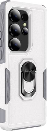 Angle. SaharaCase - Raider Series Heavy Duty Case for Samsung Galaxy S25 Ultra - Fossil White.