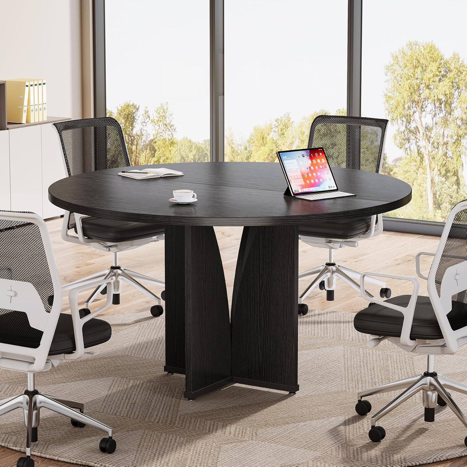 Tribesigns Conference Table with Engineered Wood Construction, Space ...