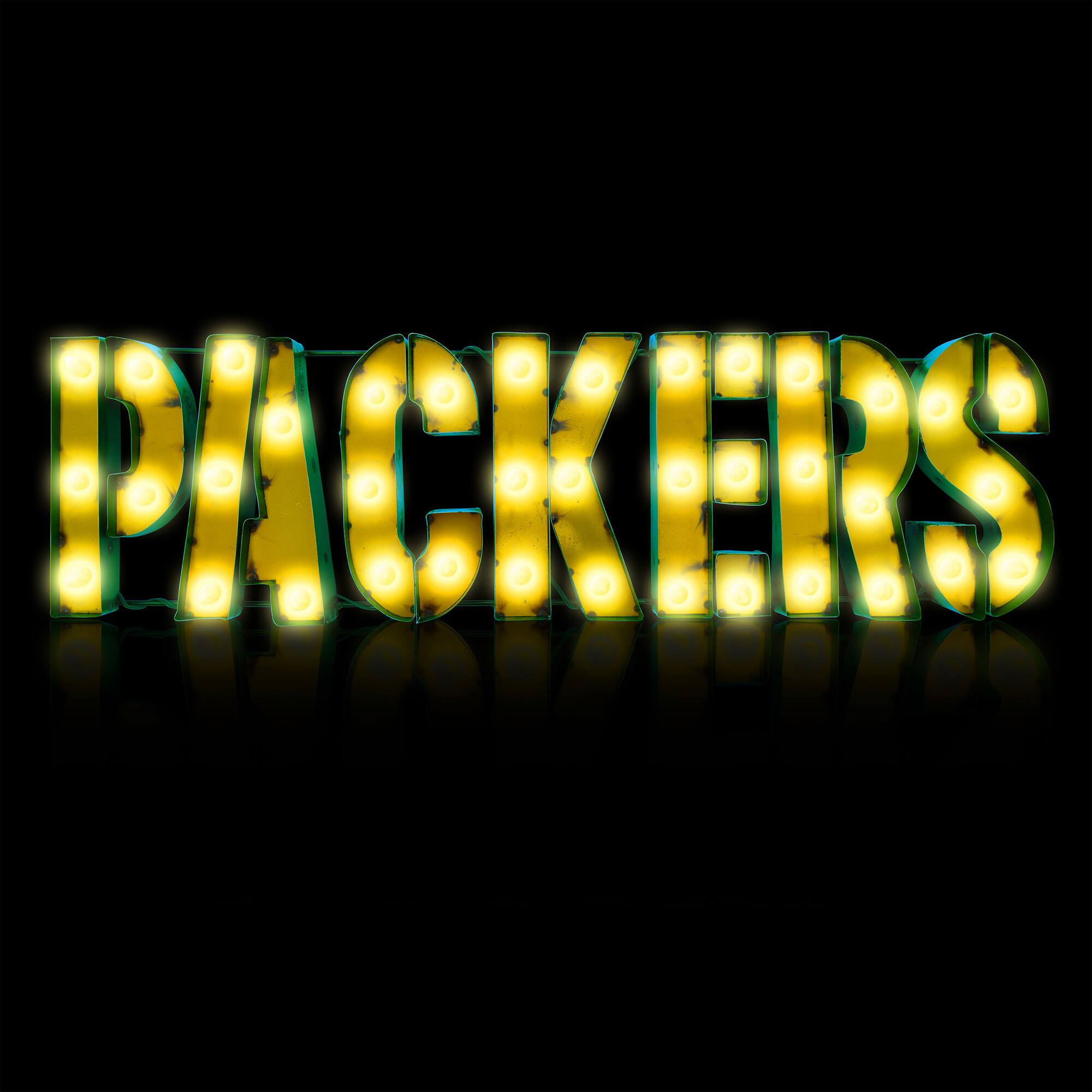 Alt View 1. Imperial - Green Bay Packers 46.25'' x 13'' Lighted Recycled Metal Sign - Multicolor.