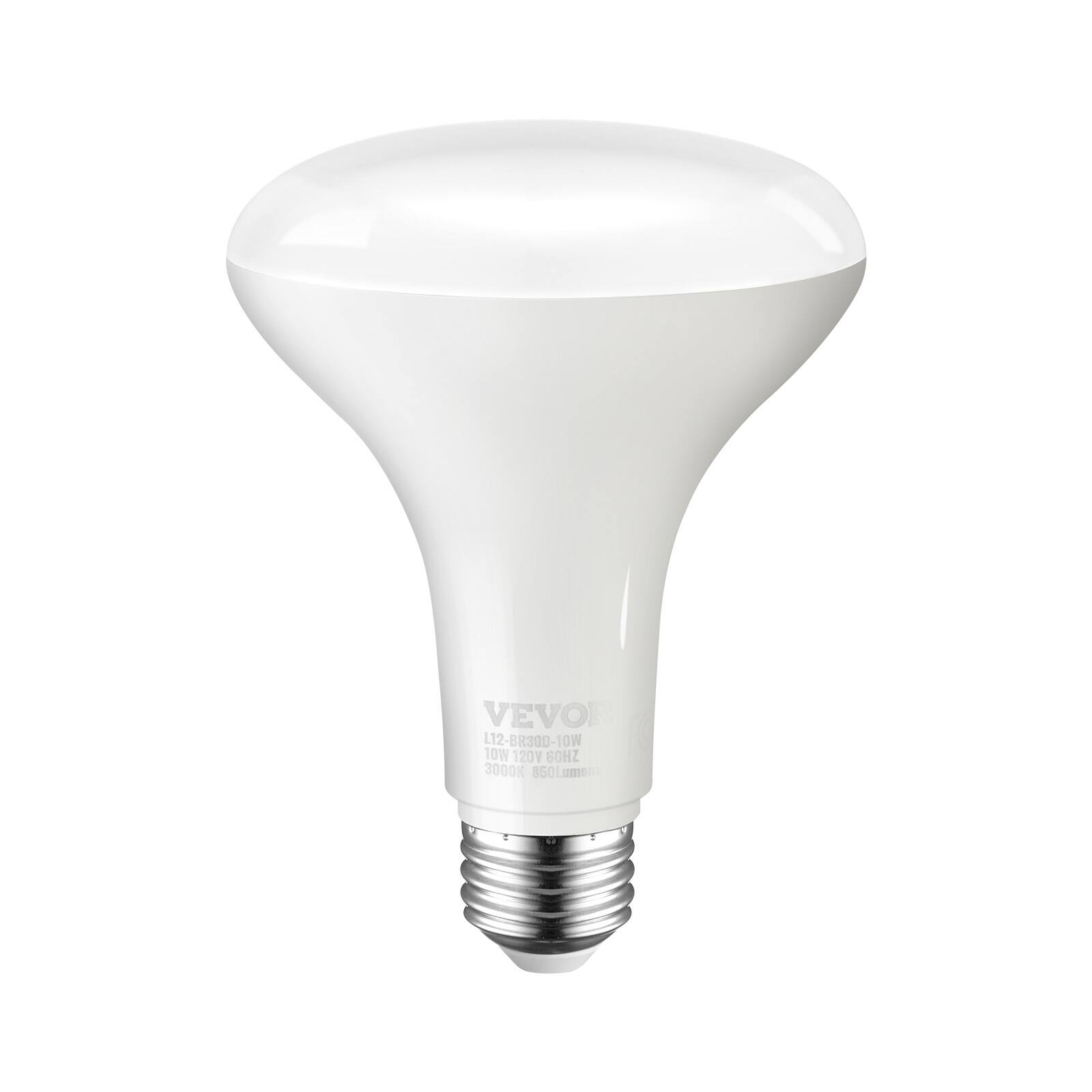 VEVOR L12-BR30D-10W  
10W 120V 60HZ  
3000K 850 Lumens