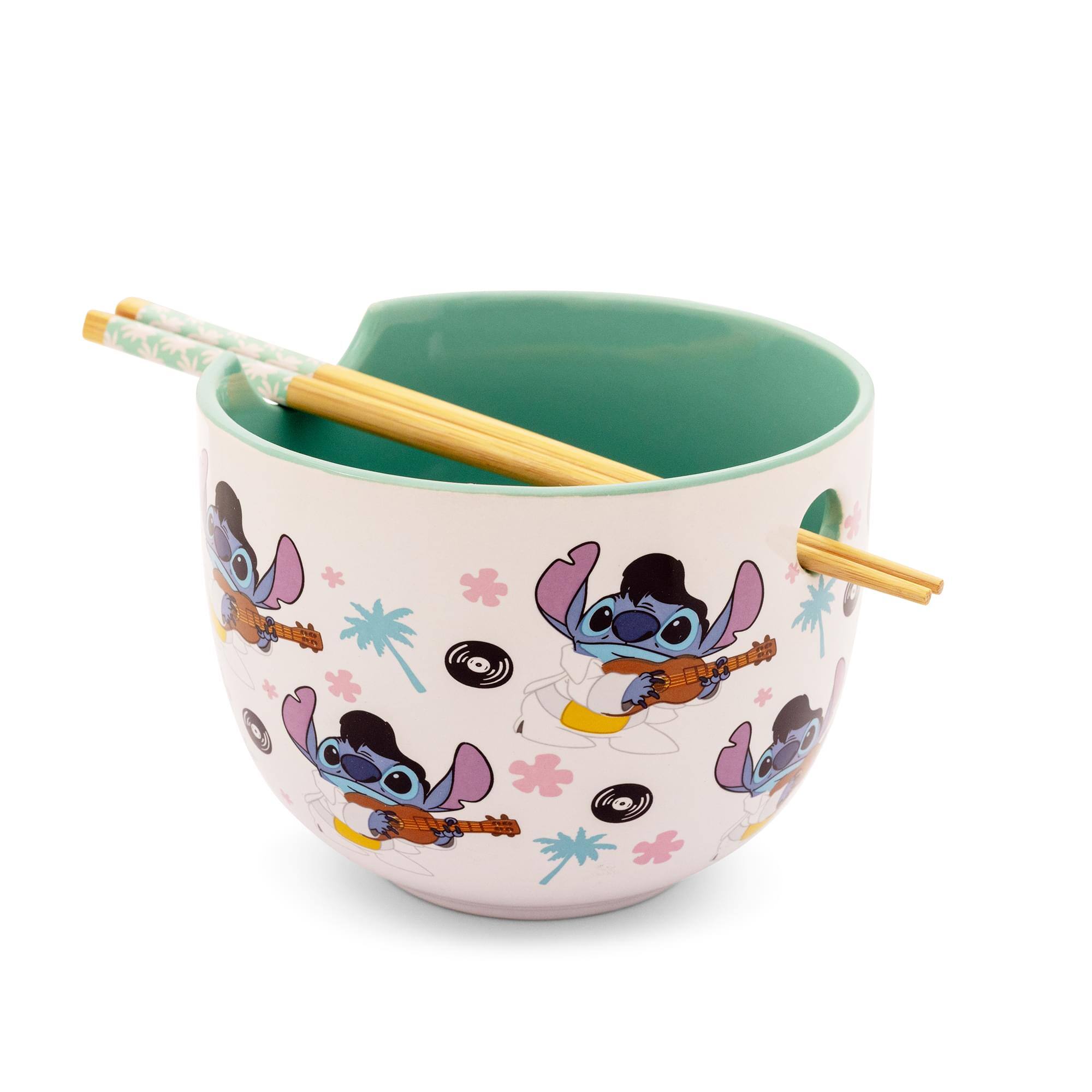 Alt View 10. Silver Buffalo - Disney Lilo & Stitch Elvis Stitch 20-Ounce Ceramic Ramen Bowl and Chopstick Set - Multi-Colored.