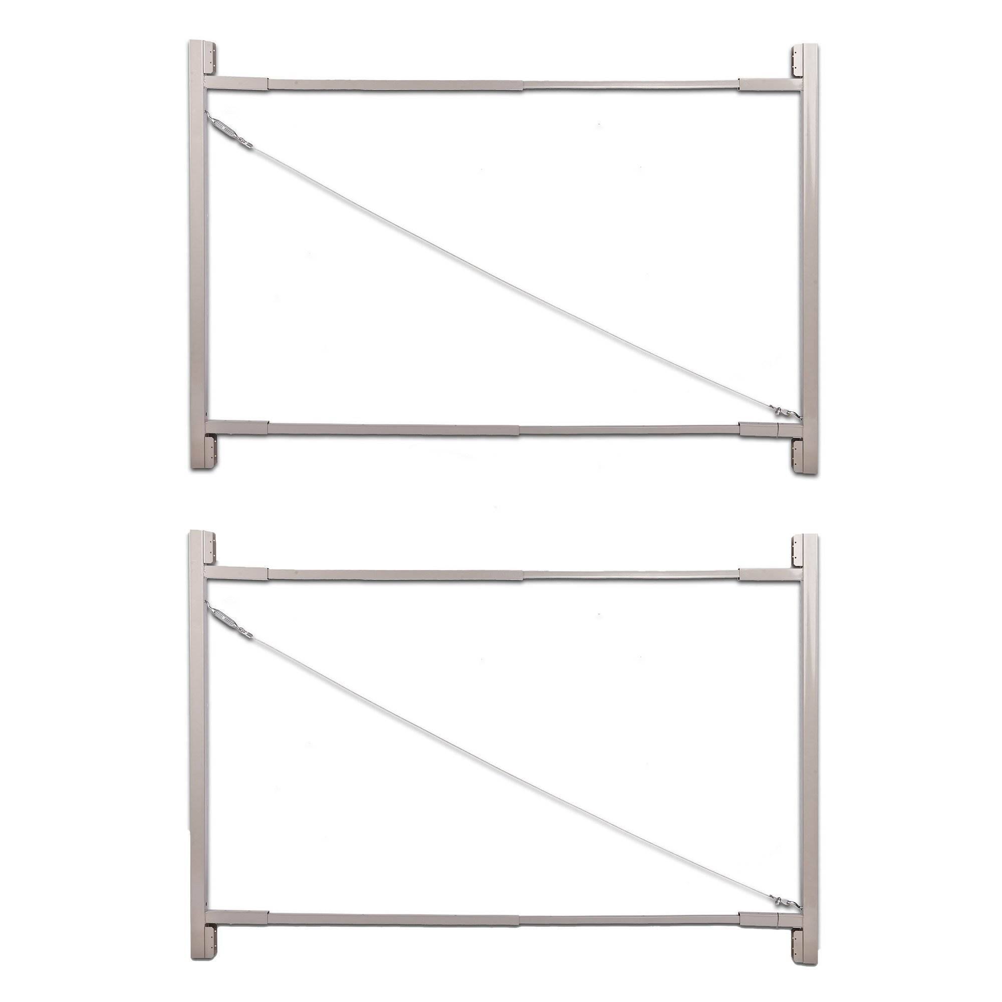 Front. Adjust-A-Gate - Adjust-A-Gate Gate Building Kit, 36"-72" Wide Opening Up To 6' High (2 Pack) - Silver.