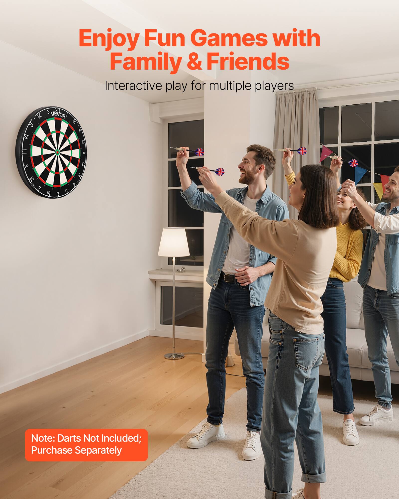 Enjoy Fun Games with Family & Friends  
Interactive play for multiple players  

Note: Darts Not Included; Purchase Separately