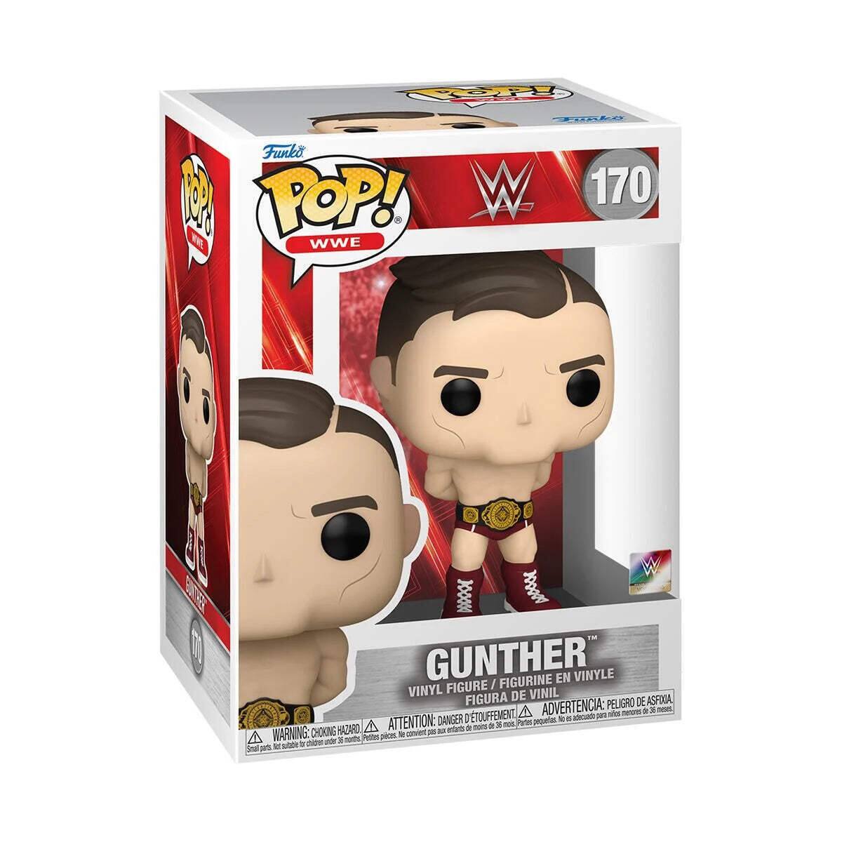 FOp FOXLS Funko M POP! W 170 TE WWE  W GUNTHER EN VINYLE FIGURE / FIGURINE VINYL DE VINIL FIGURA ADVERTENCIA: PELIGRO DE ASFIOA A name dI  neseL D'TOUFFEMENT ara sio DANGER D prquertus 1 a HAZARD ATTENTION: elants - - de 1 mos Partes WARNING:  conviend I - Petiles picas Dr chider -ds 3 morths N notautbe b Seal -