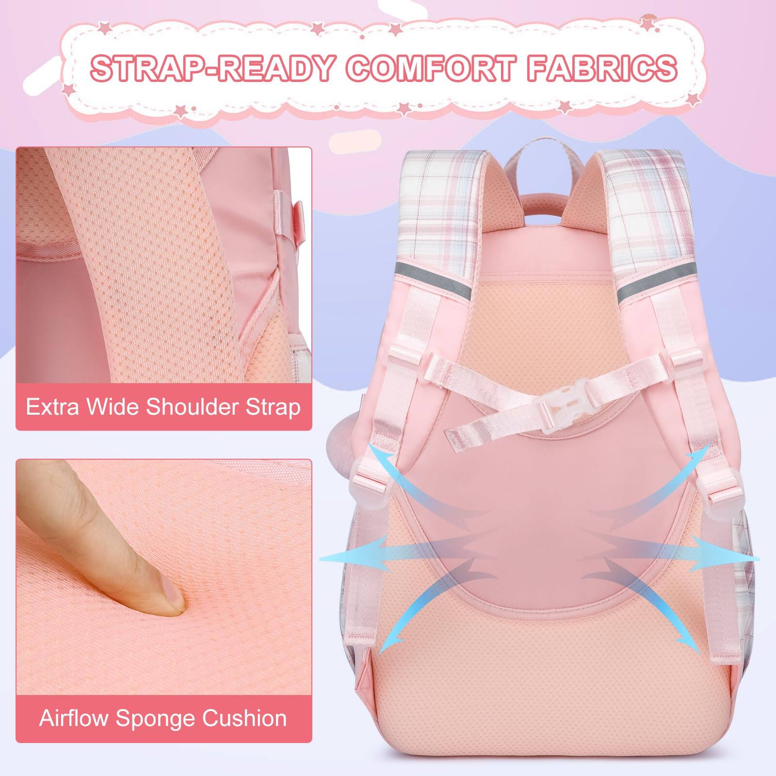 STRAP-READY COMFORT FABRICS

Extra Wide Shoulder Strap

Airflow Sponge Cushion