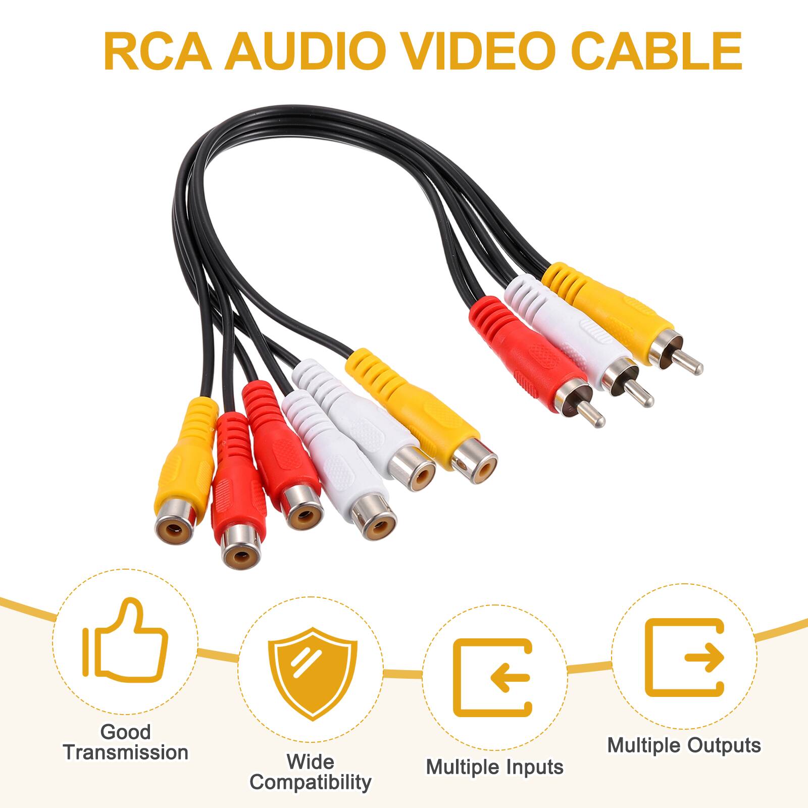 RCA AUDIO VIDEO CABLE

- Good Transmission
- Wide Compatibility
- Multiple Inputs
- Multiple Outputs