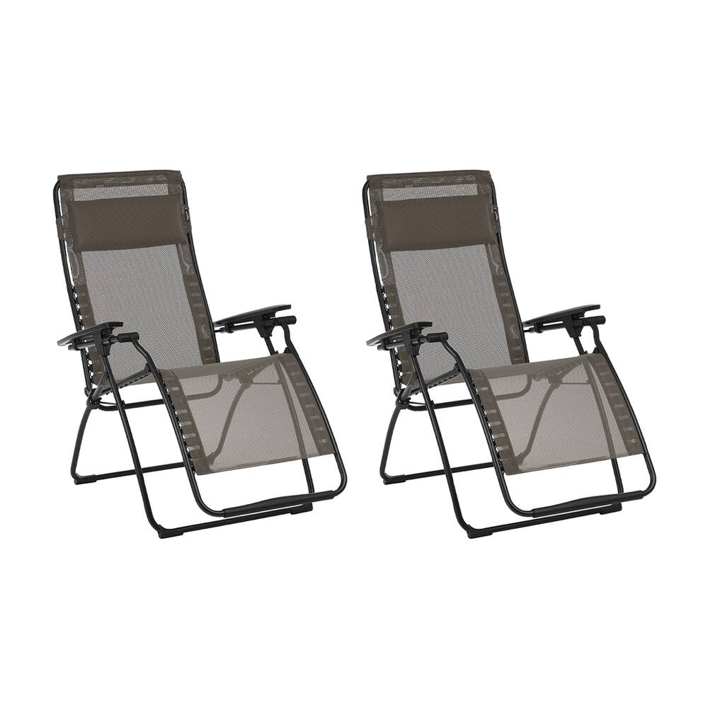 Front. Lafuma - Lafuma Futura Batyline Series Relaxation Lawn Chair Recliner, Graphite (2 Pack) - Grey.