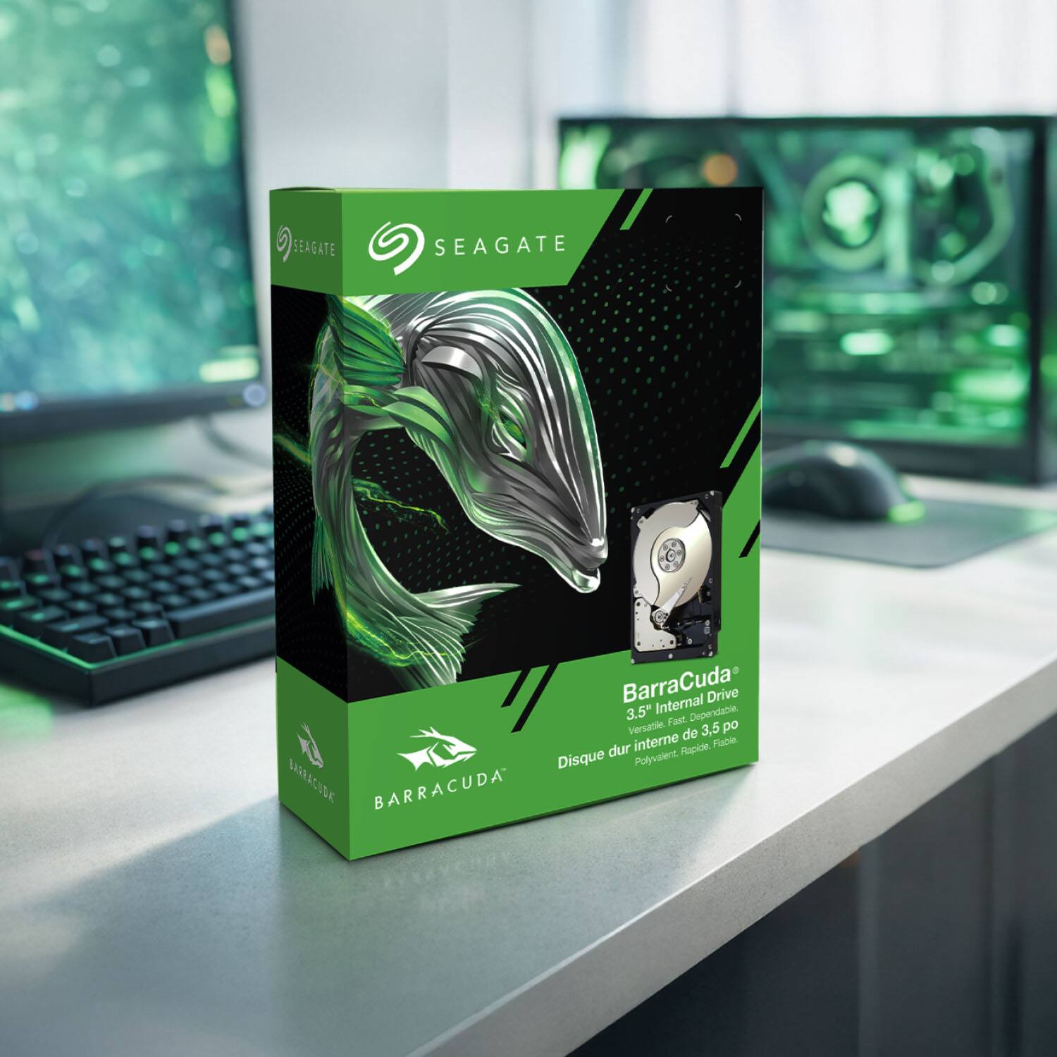 SEAGATE BarraCuda Internal Drive 3.5" Fast Dependable. Fiable Disque dur interne de 3,5 po Rapide. Polyvalent.