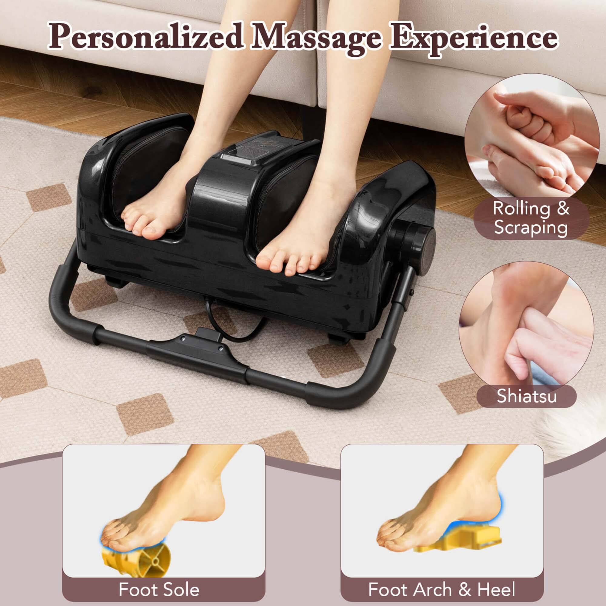 Personalized Massage Experience: Rolling & Scraping, Shiatsu, Foot Sole, Foot Arch & Heel.