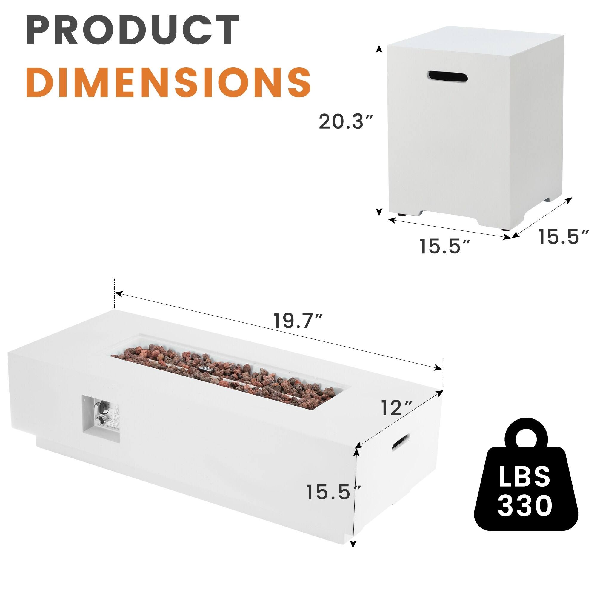 PRODUCT DIMENSIONS

20.3" x 15.5" x 15.5" x 19.7" x 12" x 15.5"  
330 LBS