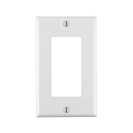 Front. Leviton - Leviton White 1 gang Thermoset Plastic Wall Plate 1 pk - White.