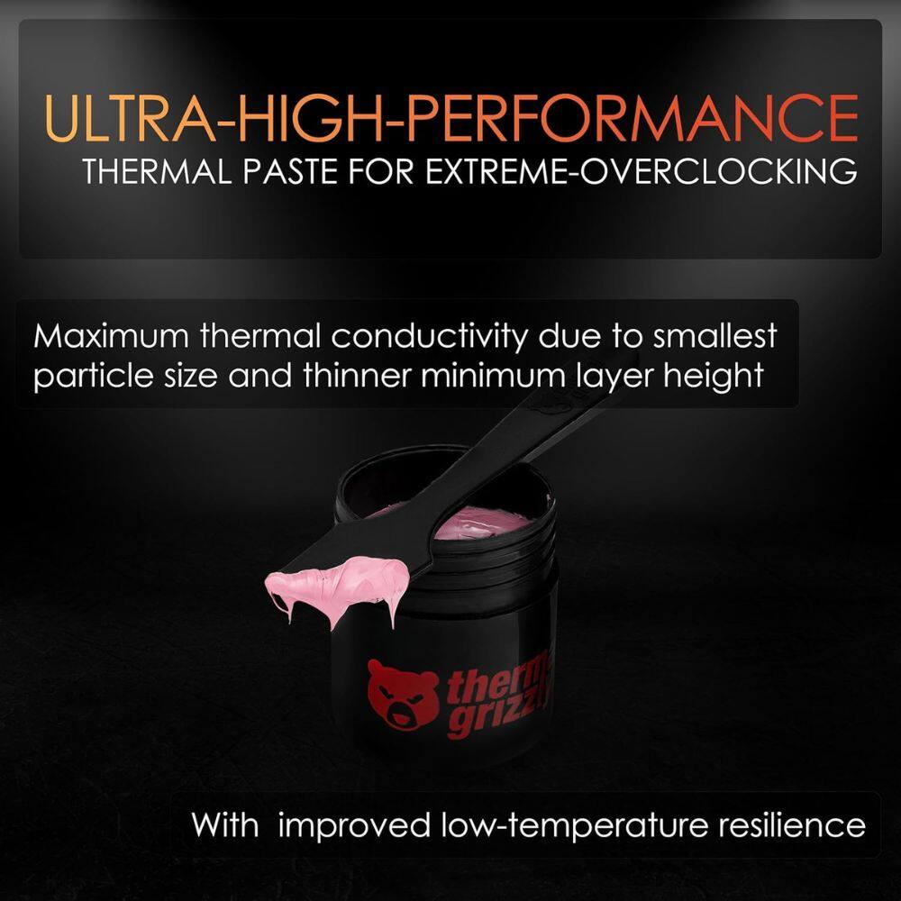ULTRA-HIGH-PERFORMANCE THERMAL PASTE FOR EXTREME-OVERCLOCKING

Maximum thermal conductivity due to smallest particle size and thinner minimum layer height

With improved low-temperature resilience