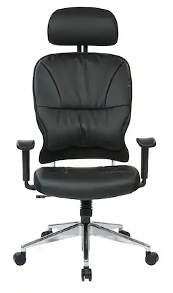 Front. Office Star Products - Black Bonded Leather Managers Chair - Black.