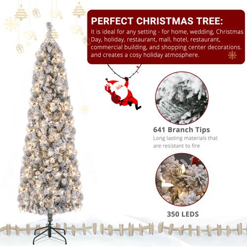 PERFECT CHRISTMAS TREE:  
It is ideal for any setting - for home, wedding, Christmas Day, holiday, restaurant, mall, hotel, commercial building, and shopping center decorations. and creates a cosy holiday atmosphere.  

641 Branch Tips  
Long lasting materials that are resistant to fire  

350 LEDs