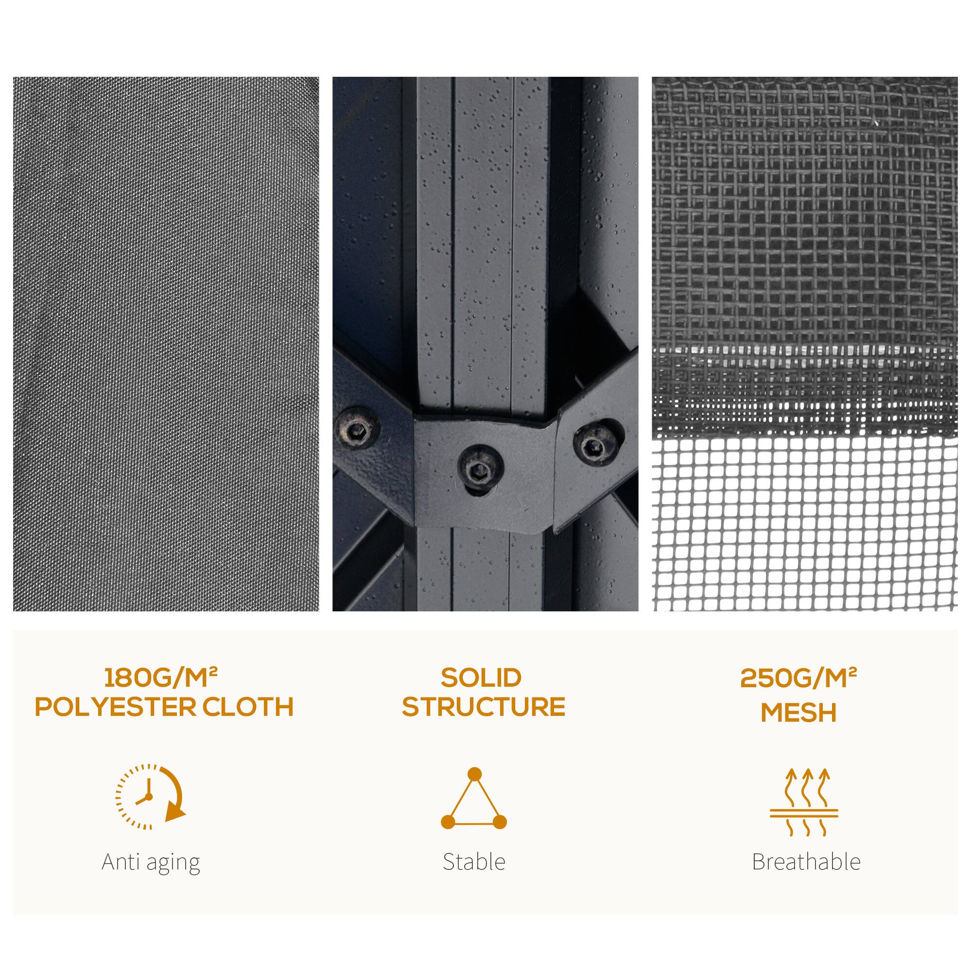 180G/M² POLYESTER CLOTH  
SOLID STRUCTURE  
250G/M² MESH  

Anti aging  
Stable  
Breathable