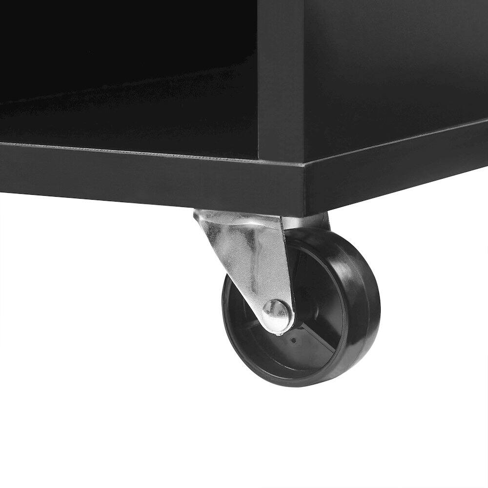 Alt View 6. Crosley Furniture - Carlo Rolling Record Player Stand With Vinyl Storage - Black.