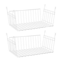 ClosetMaid - 17 In Wide Hanging Basket for Wire Shelving Organizer, (2 Pack) - White