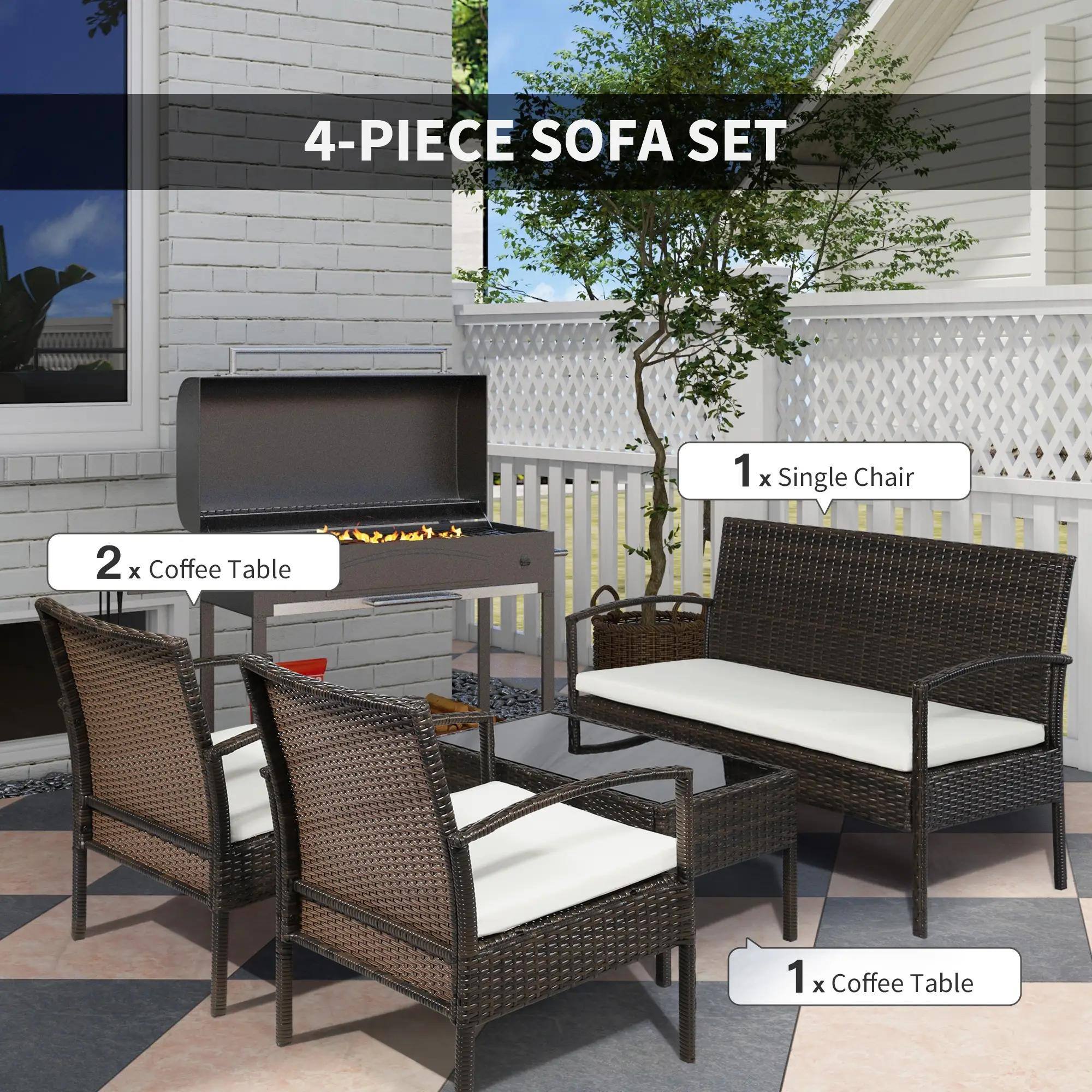 4-PIECE SOFA SET
1 x Single Chair
2 x Coffee Table
1 x Coffee Table