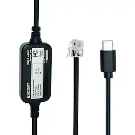 USB C to RJ11 Cable, 4ft Power Cord for Escort Radar Detectors - Black