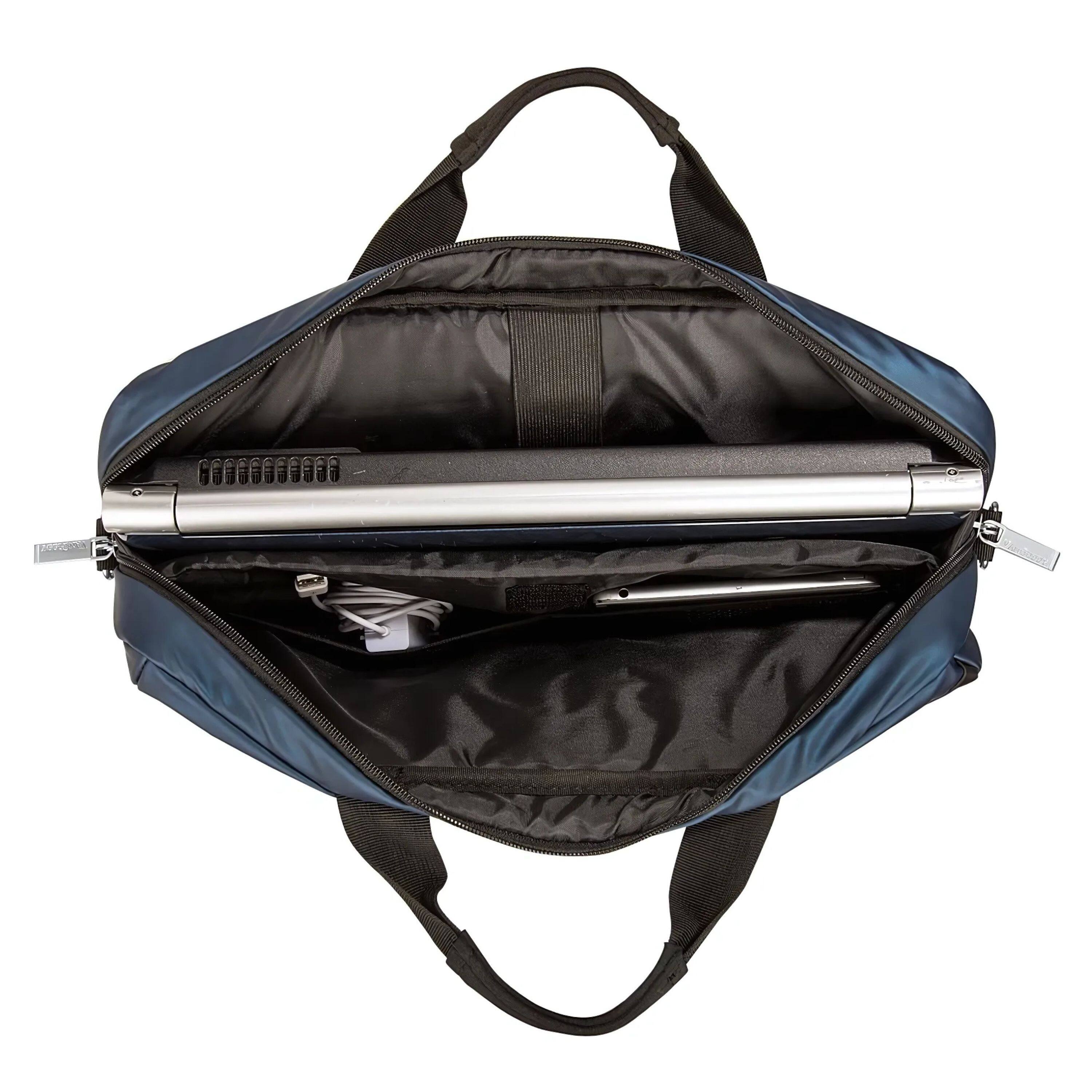 Left. Kitcheniva - Laptop Case Shoulder Messenger Bag For 16" Laptop - Navy Blue.