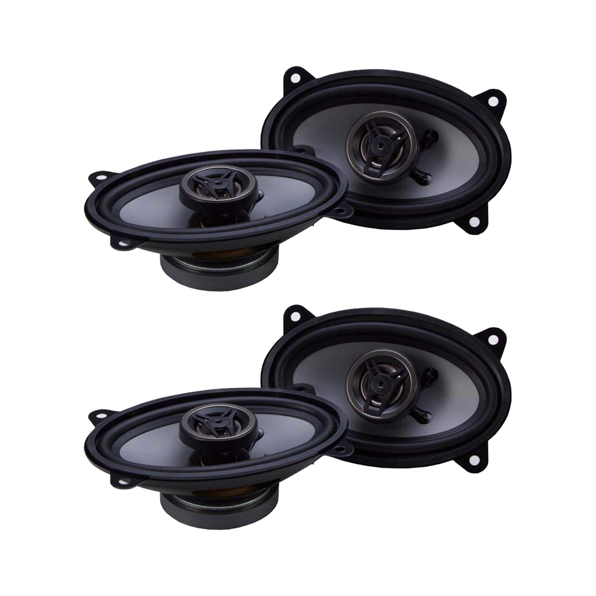 Crunch - 4x6 Inch 2-Way Car Speakers, 250W Coaxial Audio System, 2 Pack - Black