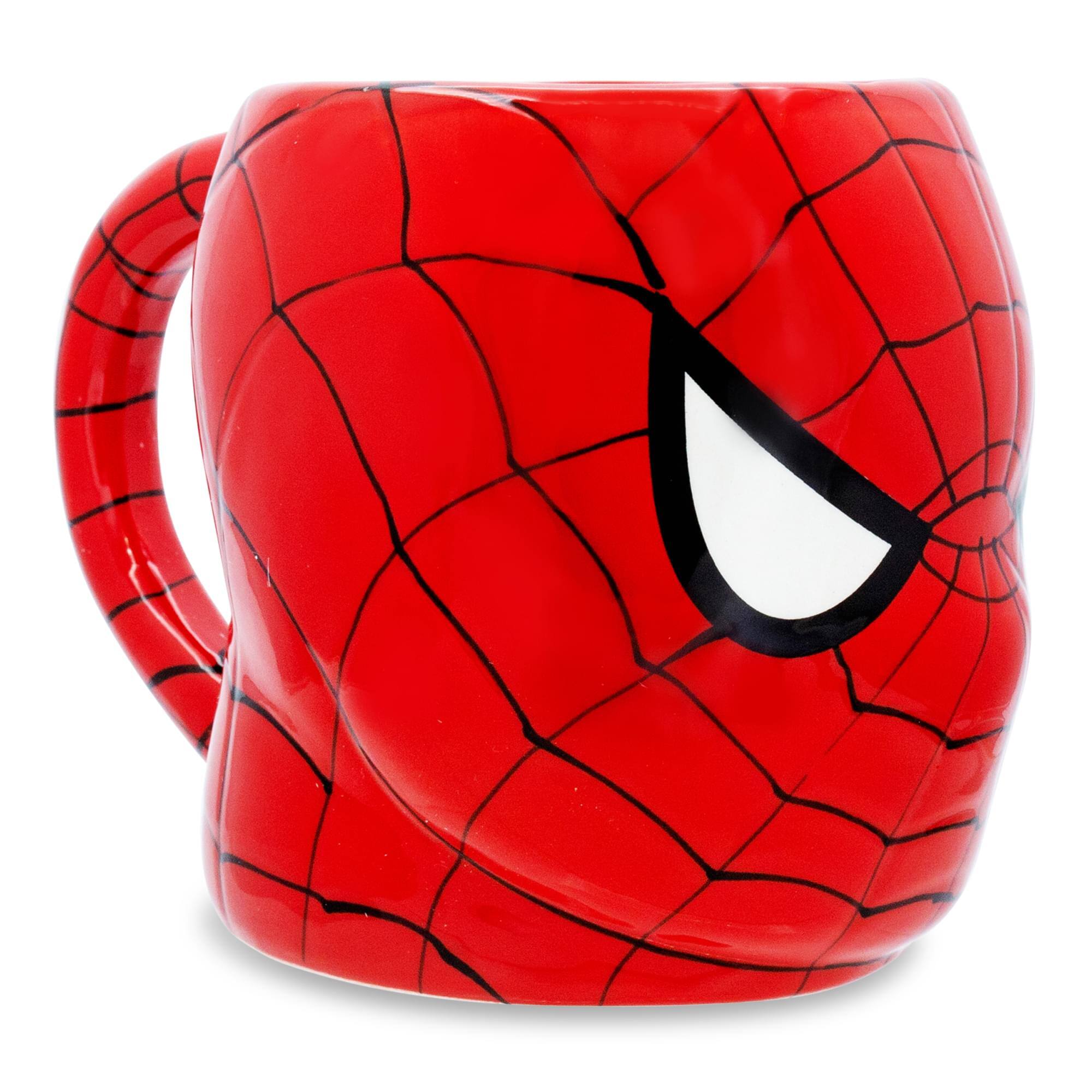 Alt View 1. Marvel - Marvel Comics Spider-Man Mask 3D Sculpted Ceramic Mug | Holds 20 Ounces - Red.
