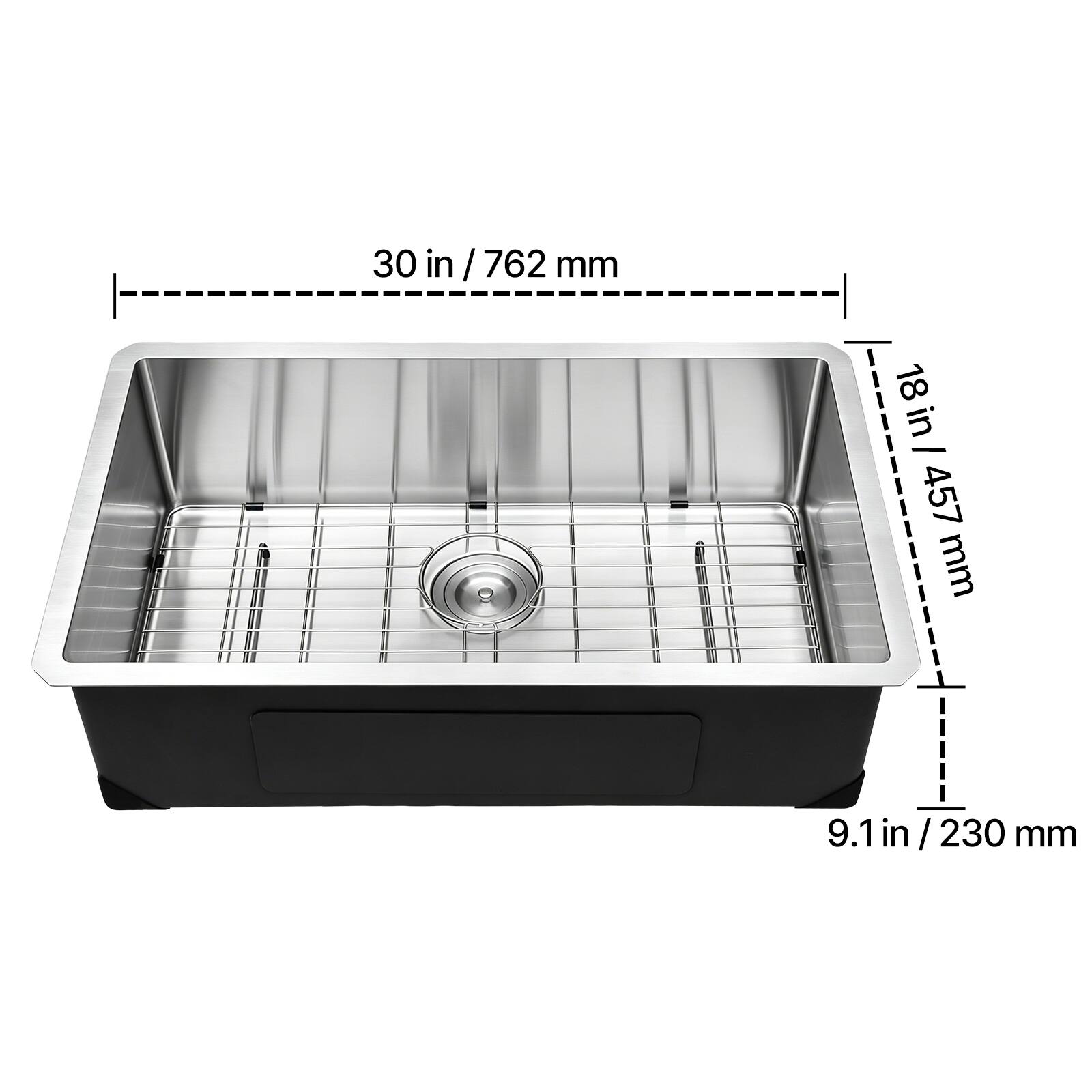 30 in / 762 mm  
18 in / 457 mm  
9.1 in / 230 mm