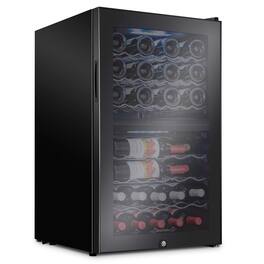 Ivation - 43 Bottle Freestanding Wine Refrigerator, Dual Zone Wine Fridge with Lock - Black