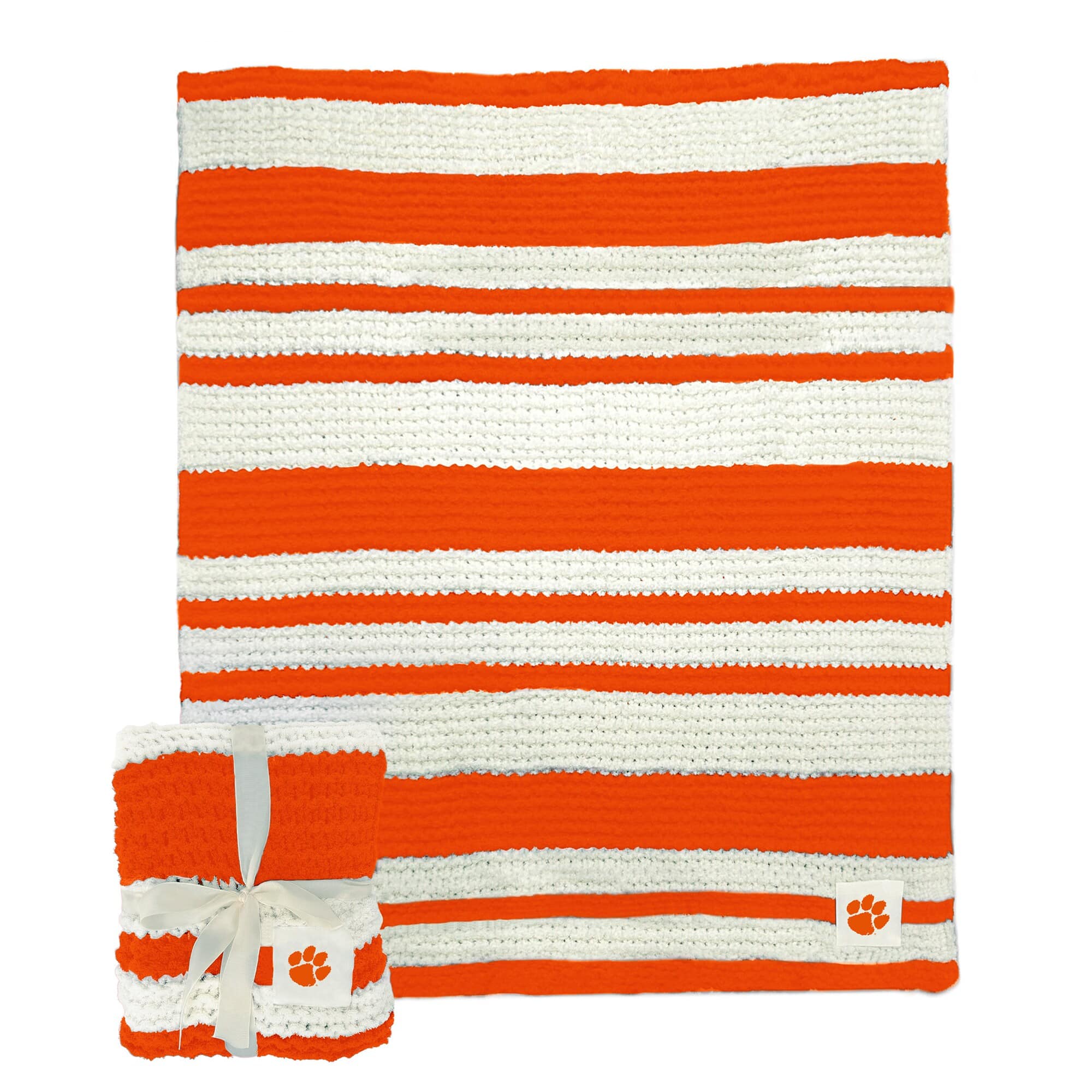 Logo Brands - Clemson Tigers 50" x 60" Cable-Knit Throw Blanket - Multicolor