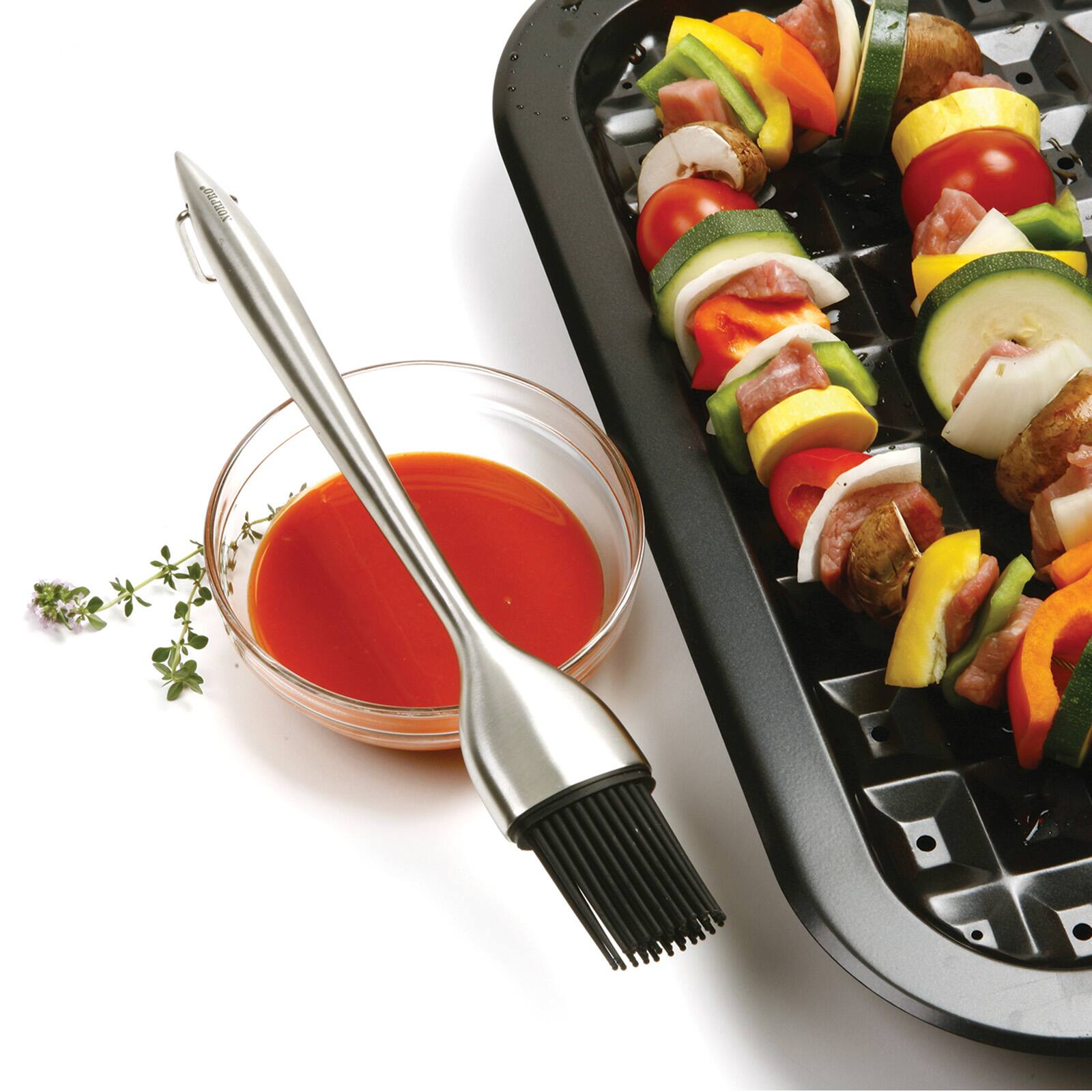 Alt View 6. Norpro - 12-Inch Silicone BBQ Brush with Stainless Steel Handle - Silver.