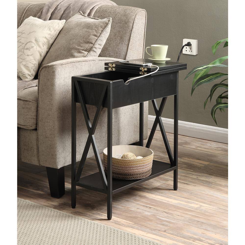Angle. Convenience Concepts - Tucson Electric Flip Top Table - Black/Black.