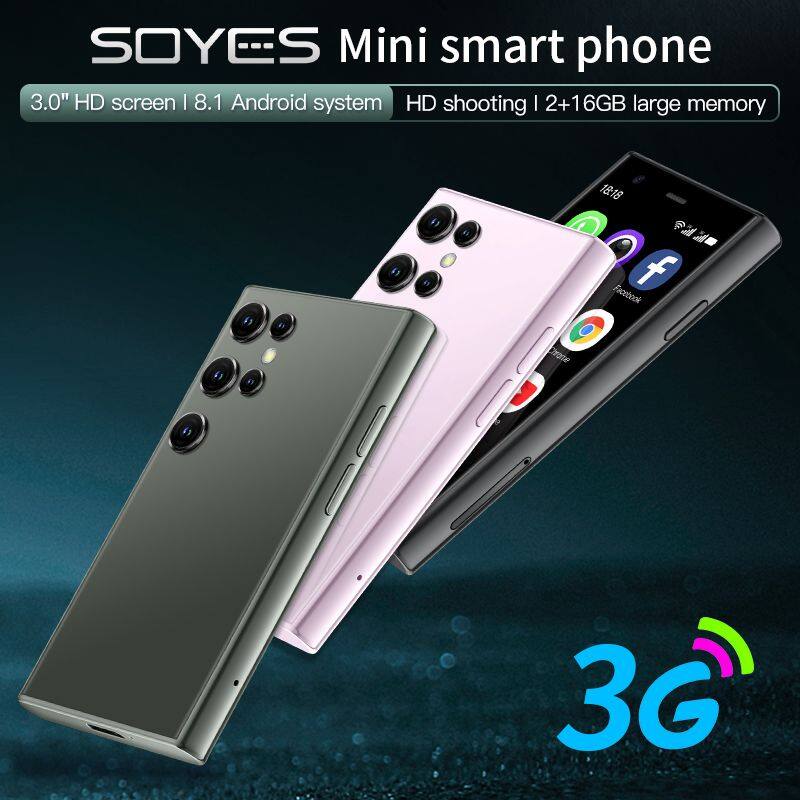 SOYES Mini smart phone  
3.0" HD screen | 8.1 Android system  
HD shooting | 2+16GB large memory  
18:18  
Facebook  
3G