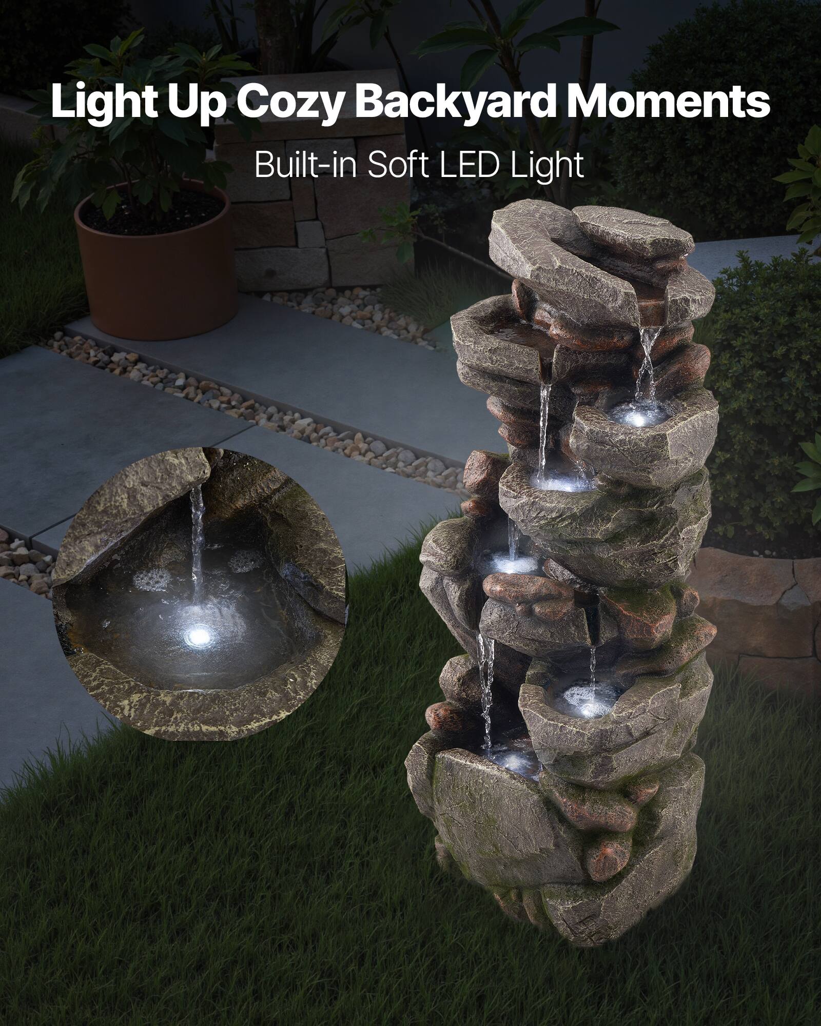 Light Up Cozy Backyard Moments  
Built-in Soft LED Light