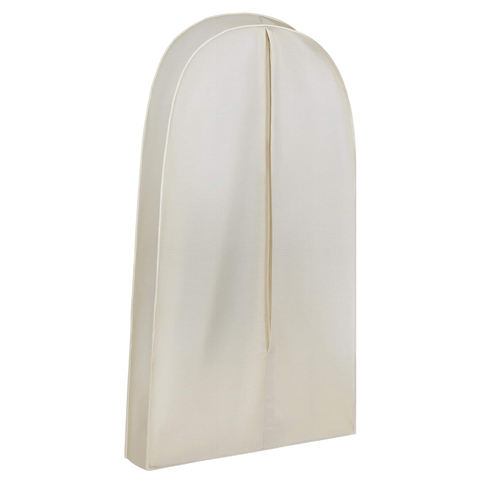 DORLUKFU - 42 Inch Acid Free Cotton Muslin Suit Garment Bag Long Dress Suit Storage Box Closet Organizer for Suits, Coats, Travel - beige