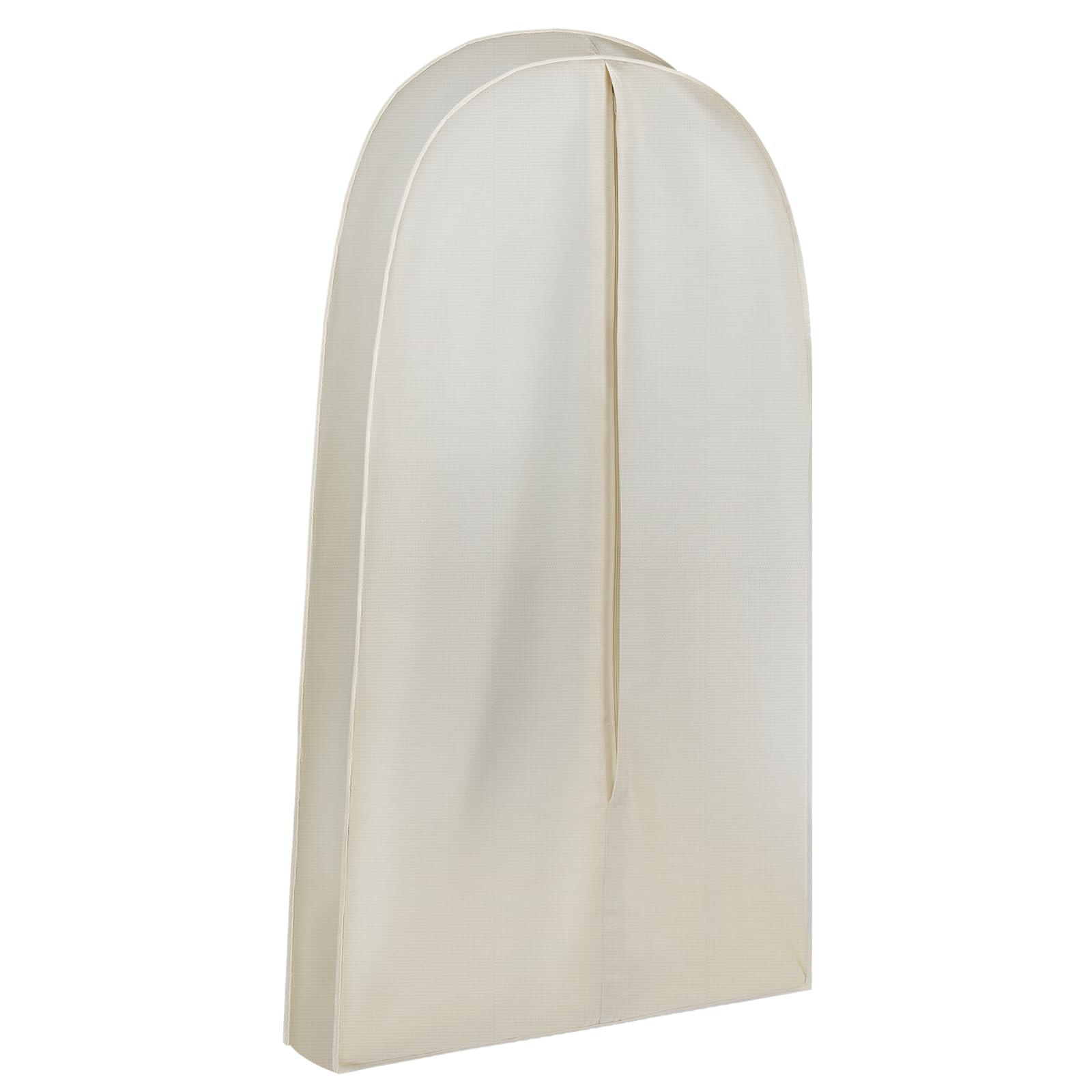 Front. DORLUKFU - 42 Inch Acid Free Cotton Muslin Suit Garment Bag Long Dress Suit Storage Box Closet Organizer for Suits, Coats, Travel - beige.