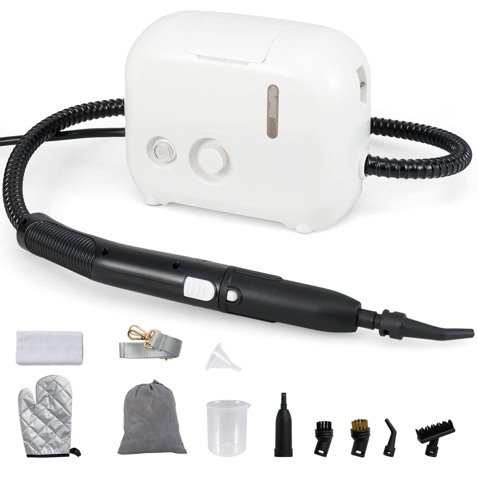 Costway - 1500W Portable Steam Cleaner with 34 oz Water Tank Multipurpose Pressurized Steam - White