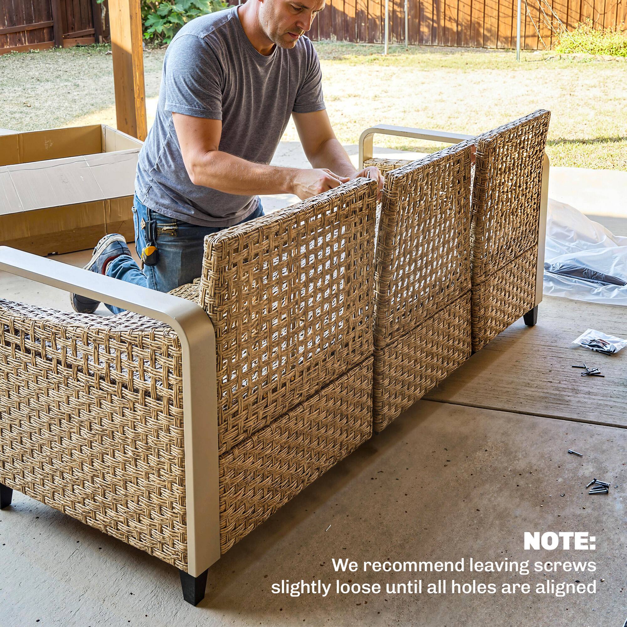 NOTE: We recommend leaving screws slightly loose until all holes are aligned