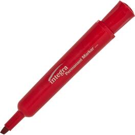 Integra - Permanent Chisel Markers Chisel Marker Point Red Ink 1 Dozen